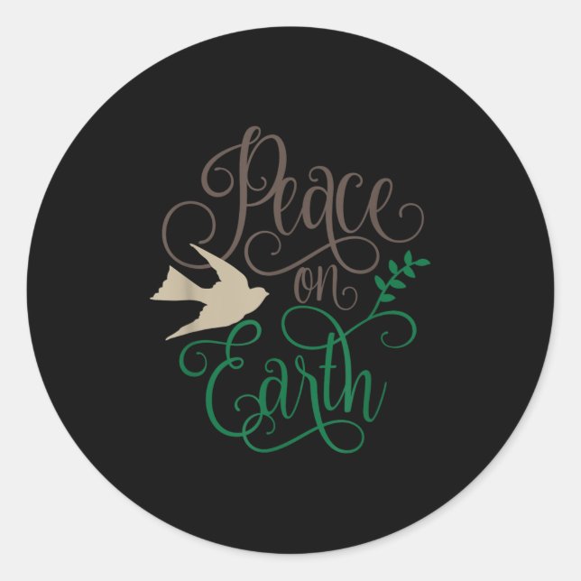 Peace On Earth Christmas  Classic Round Sticker (Front)