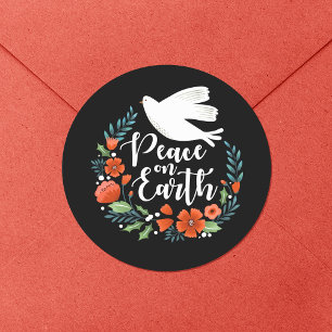 Peace on Earth Christmas Classic Round Sticker