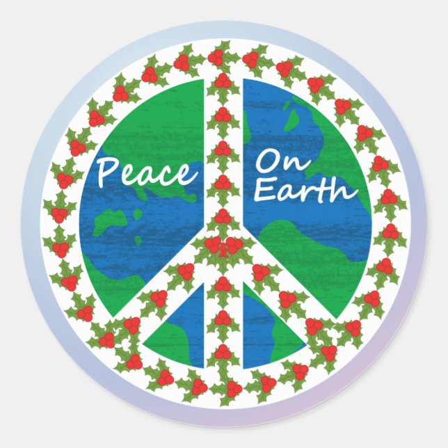 Peace on Earth Christmas Classic Round Sticker (Front)