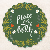 Peace on earth Christmas Coaster