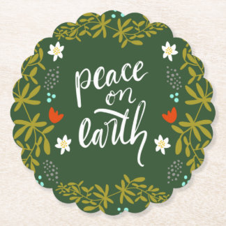 Peace on earth Christmas Coaster