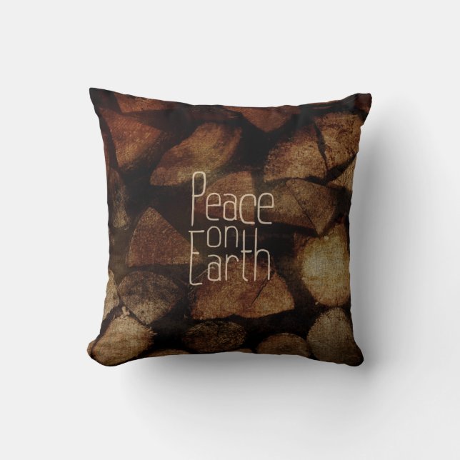 Peace On Earth Christmas Design Cushion (Front)