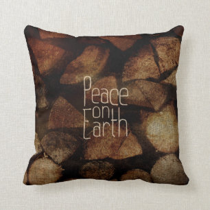 Peace On Earth Christmas Design Cushion