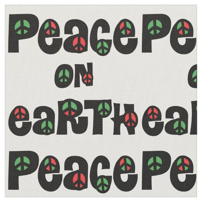 Peace On Earth Christmas Fabric (Close Up)