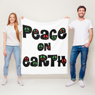 Peace On Earth Christmas Fleece Blanket