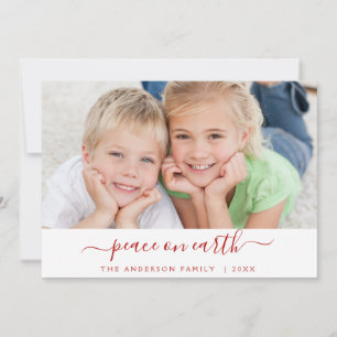 Peace on Earth Christmas Holiday Photo Card