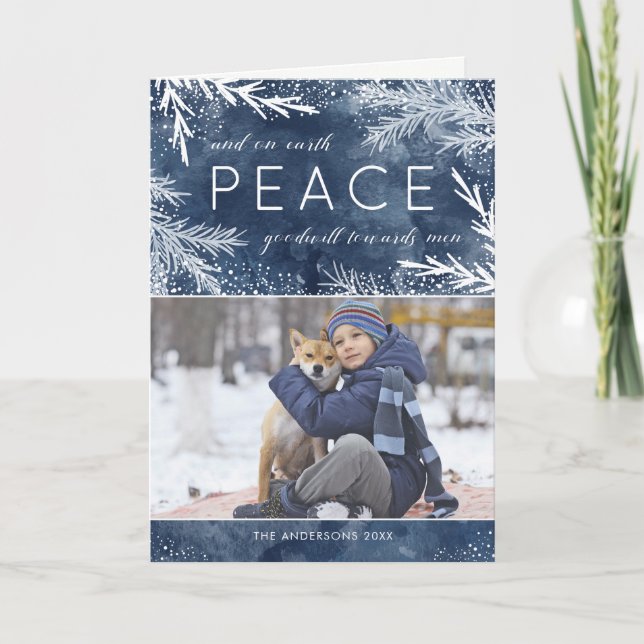 Peace On Earth - Christmas Photo Greeting Card (Front)
