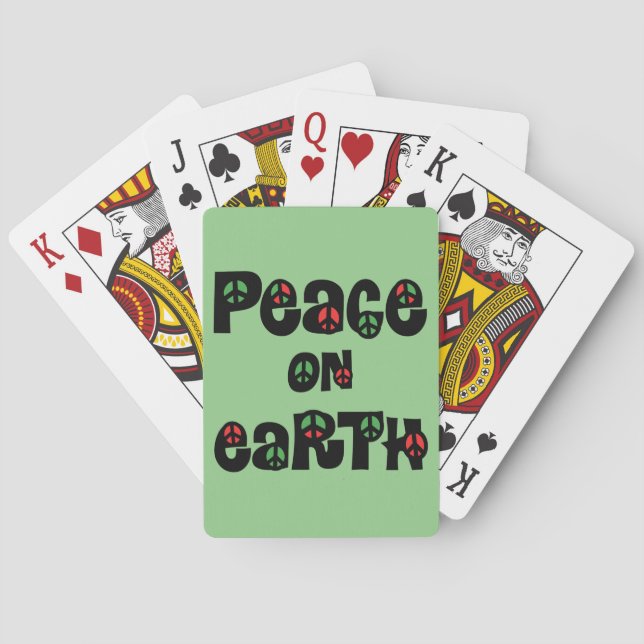 Peace On Earth Christmas Playing Cards (Back)