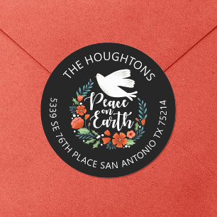 Peace on Earth Christmas Return Address Label