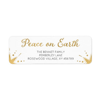 Peace on Earth Christmas Return Address Return Address Label