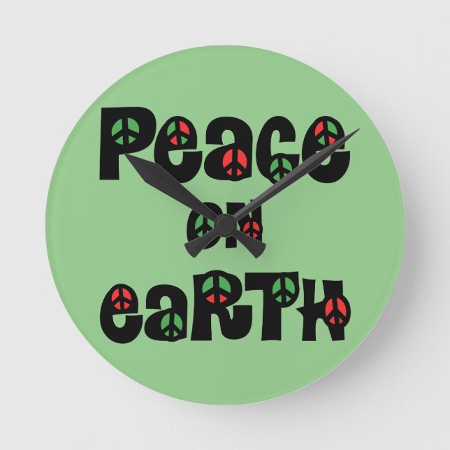 Peace On Earth Christmas Round Clock (Front)