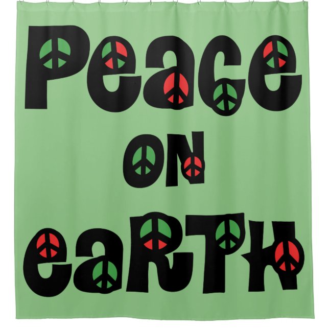Peace On Earth Christmas Shower Curtain (Front)