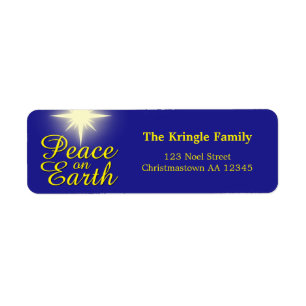 Peace on Earth Christmas Star Address Labels