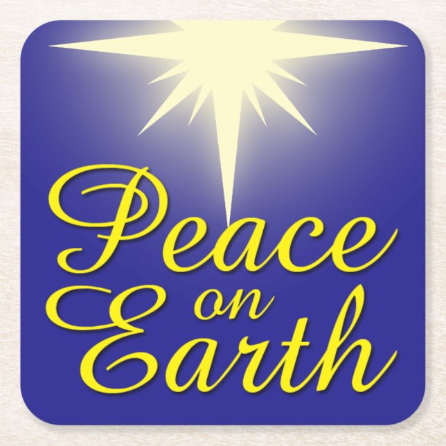 Peace on Earth Christmas Star Coaster (Front)