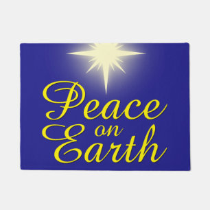 Peace on Earth Christmas Star Holiday Doormat