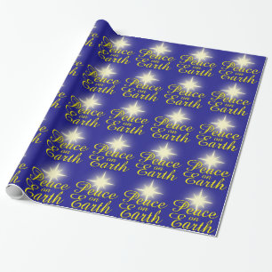 Peace on Earth Christmas Star Wrapping Paper
