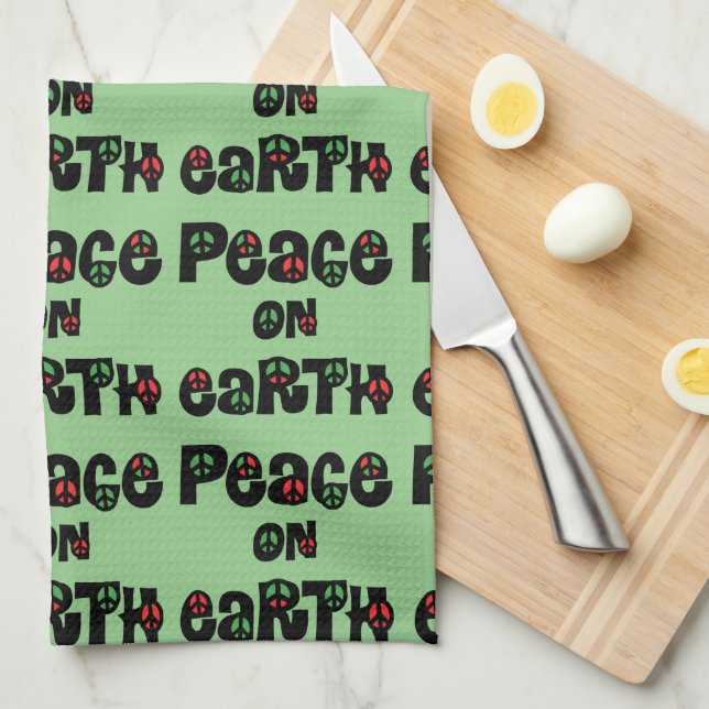 Peace On Earth Christmas Tea Towel (Quarter Fold)