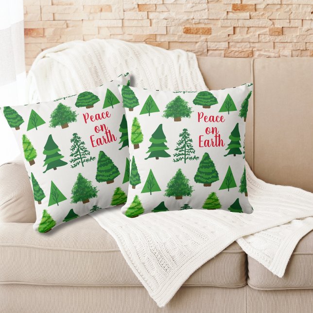 Peace on Earth Christmas Trees Cushion (Creator Uploaded)