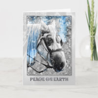 Peace on Earth Christmas White Horse