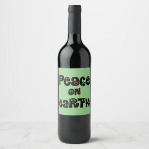 Peace On Earth Christmas Wine Label