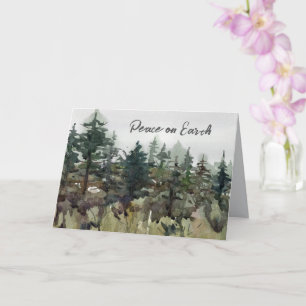 Peace on Earth Christmas Winter Forest Nature Card