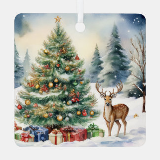 Peace on Earth Christmas Woods Metal Tree Decoration