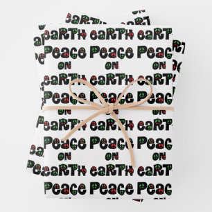 Peace On Earth Christmas Wrapping Paper Sheet