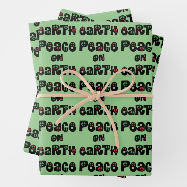 Peace On Earth Christmas Wrapping Paper Sheet (In situ)