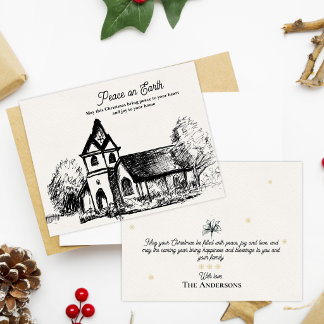Peace on Earth Church Christmas Family Holiday Card