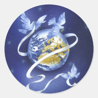 Peace on earth classic round sticker