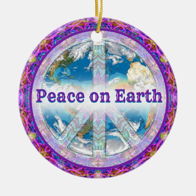 Peace On Earth Coexist Ceramic Ornament (Front)