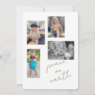 Peace on Earth Collage Photo II Flat Holiday Card