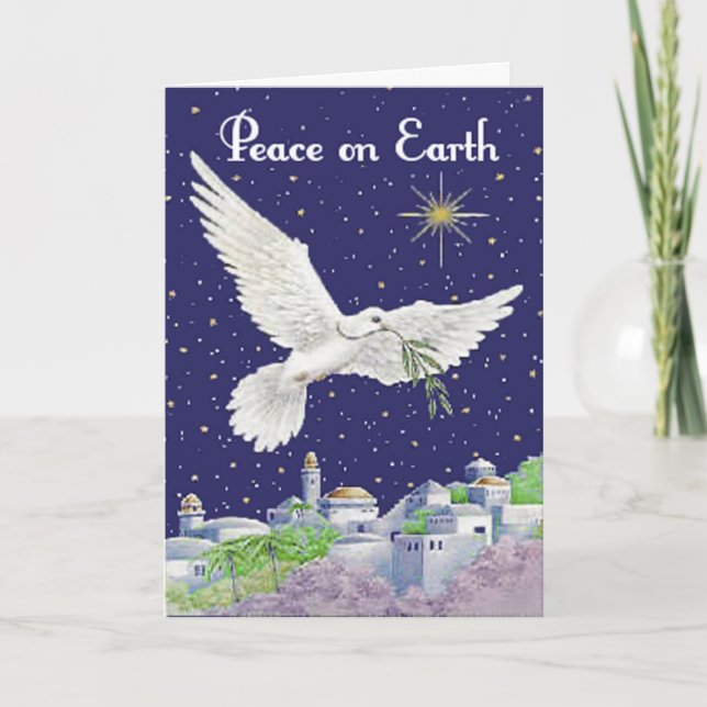 Peace On Earth Custom Greetings Card (Front)