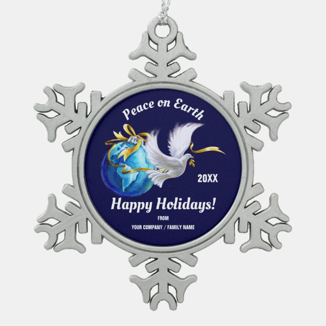 Peace on Earth. Customisable Christmas Ornaments (Front)