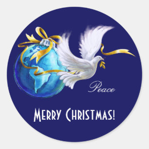 Peace on Earth.Customisable Christmas Stickers