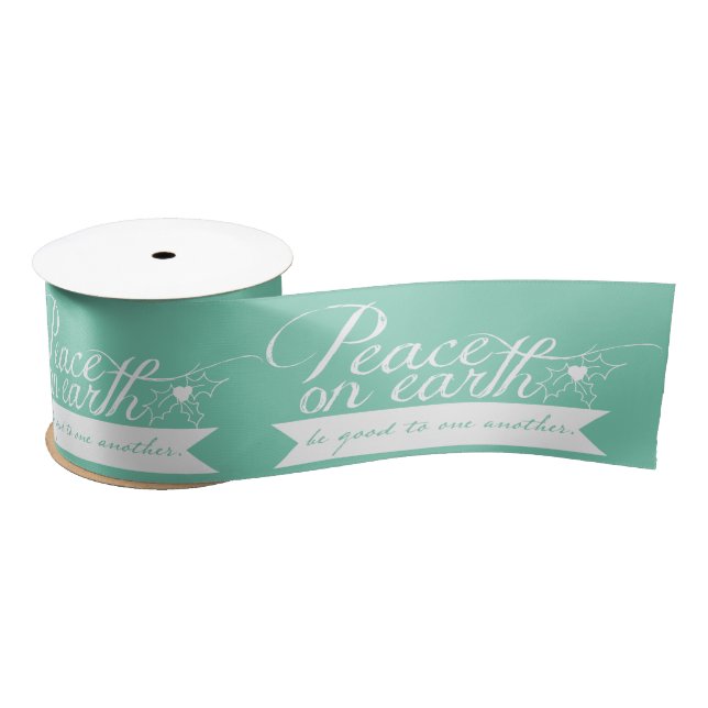 Peace on Earth Customise Colours Christmas Ribbon Satin Ribbon (Spool)