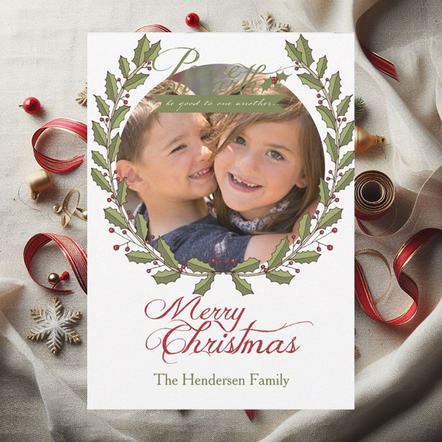 Peace on Earth Customised Photo Christmas Holiday (Creator Uploaded)