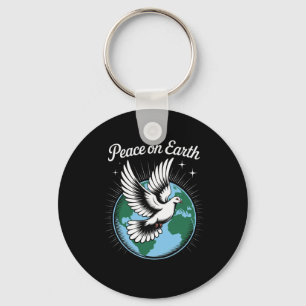 Peace On Earth Dove And Globe Faith Christmas Spir Key Ring