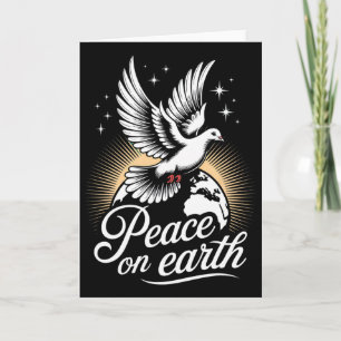 Peace On Earth Dove And Globe Peaceful Christmas Card