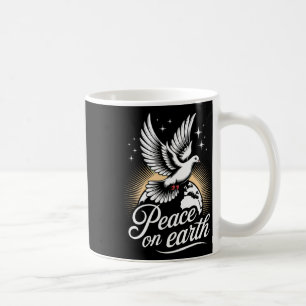 Peace On Earth Dove And Globe Peaceful Christmas  Coffee Mug