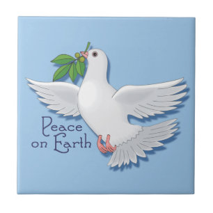 Peace On Earth Dove Ceramic Tile