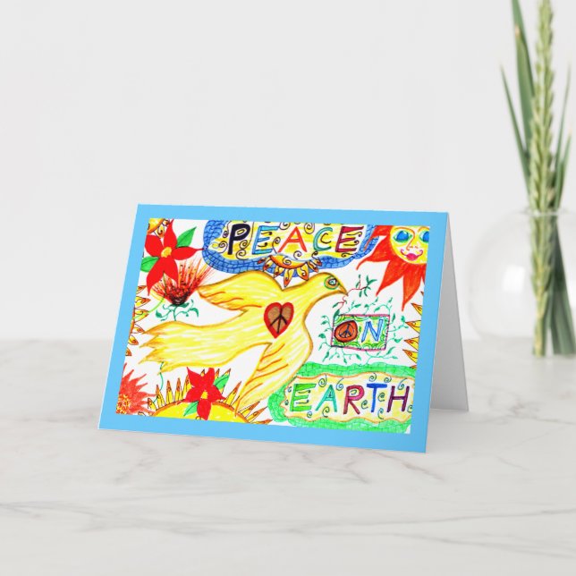 Peace on Earth Dove Greeting Card (Front)