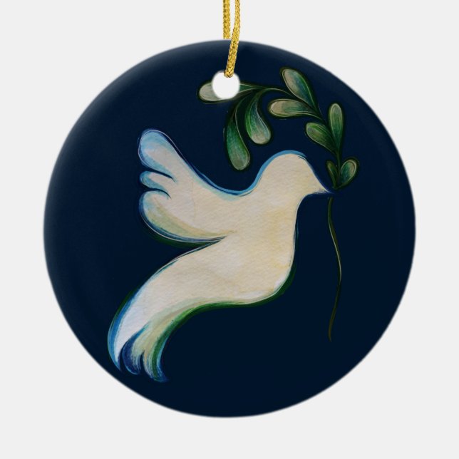 Peace on Earth Dove of Hope                        Ceramic Ornament (Front)