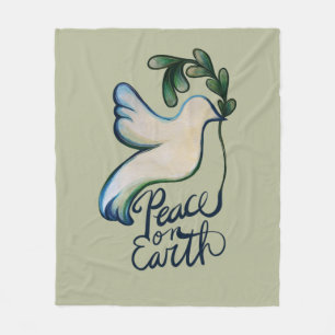 Peace on earth dove of hope peaceful art fleece blanket
