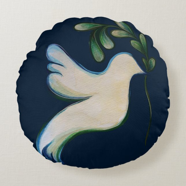 Peace on Earth Dove of Hope                        Round Cushion (Front)