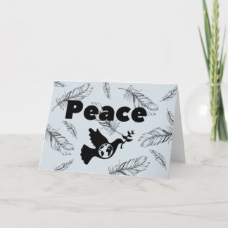 Peace on Earth Dove w/feather Holiday card 5 x 7