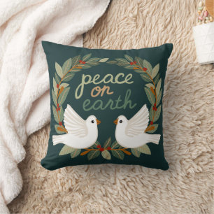 Peace on Earth Doves Christmas Holidays CUSTOM Cushion