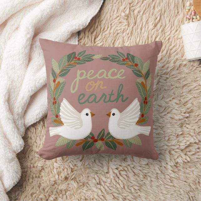 Peace on Earth Doves Christmas Holidays CUSTOM  Cushion (Blanket)