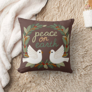 Peace on Earth Doves Christmas Holidays CUSTOM  Cushion