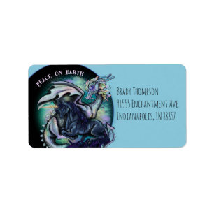 Peace on Earth Dragon and Unicorn Label